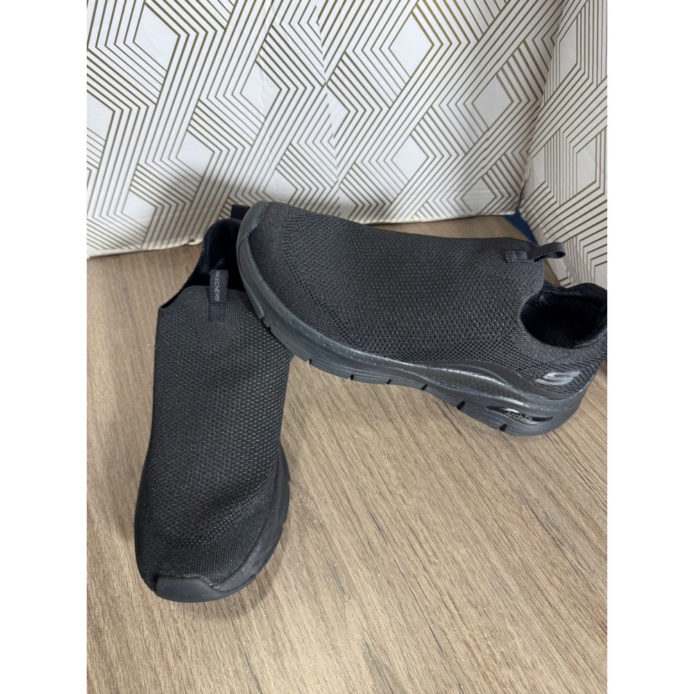 Skechers Arch Fit Keep It Up Black Slip On Sneakers 149776 BBK Womens 9